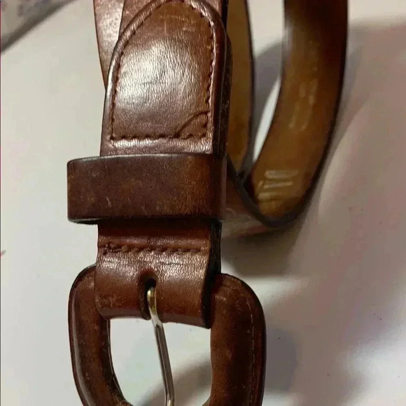 Vintage Dalmy’s Brown Embossed Thick, Rich Leather Belt and  Buckle Size XS - Picture 3 of 11